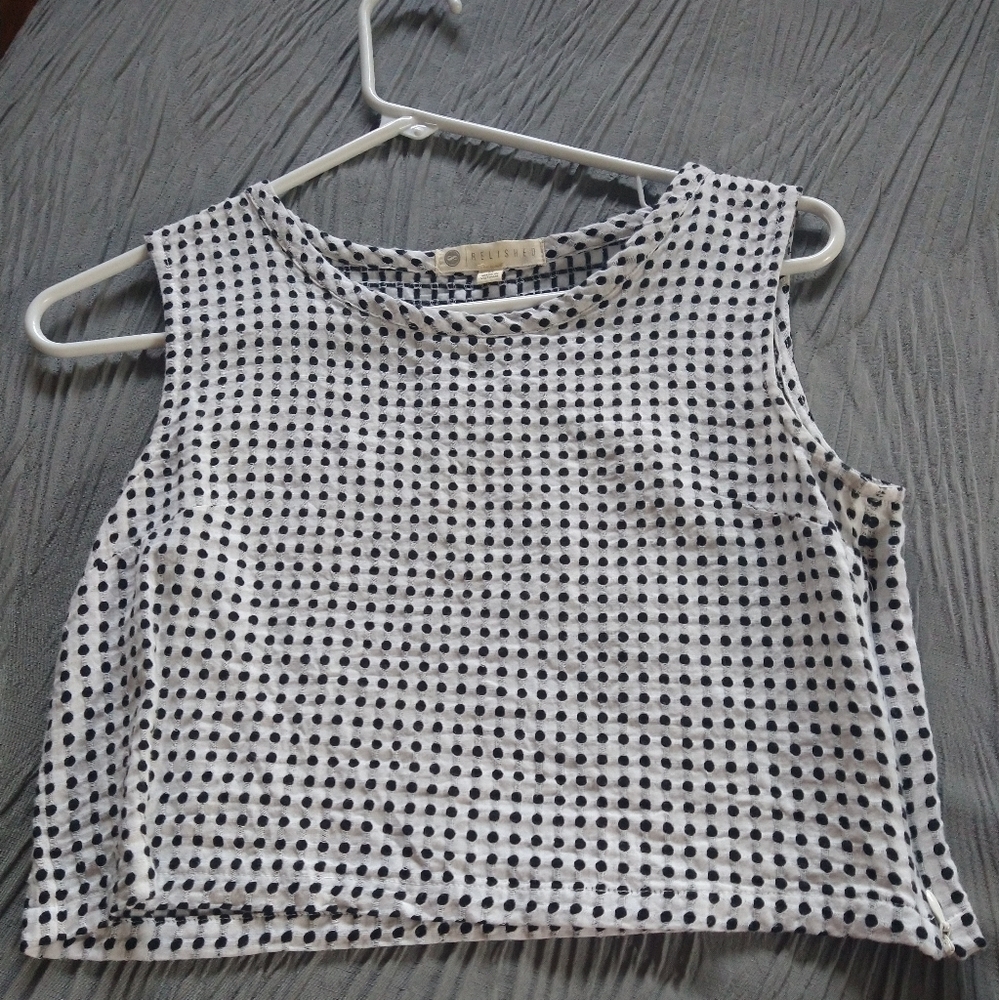Relished cotton cropped top